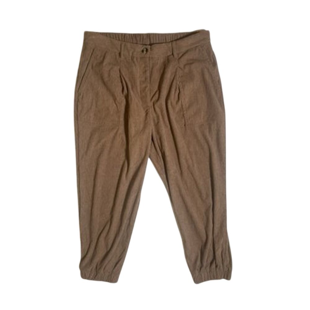 Halara Corduroy Joggers Pants Petite XL Brown Patch Pocket Stretch Regular Fit